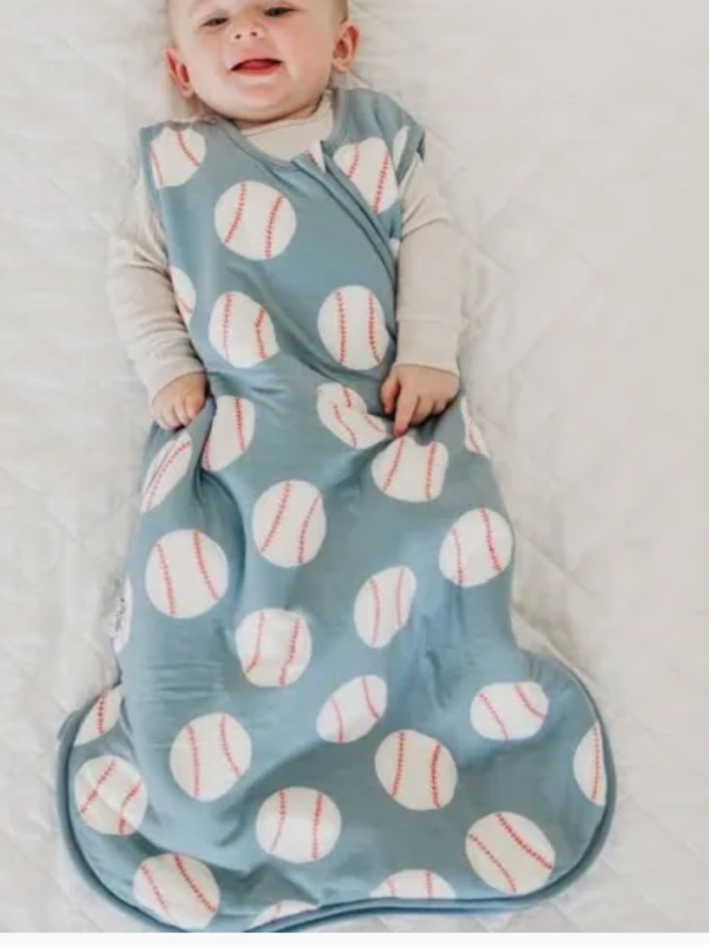 Carters Blue Baseball Print Sleeveless Sleep Sack. 6-12 months. NWT